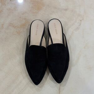 Cole Haan Women's Black Suede Pointed Mules